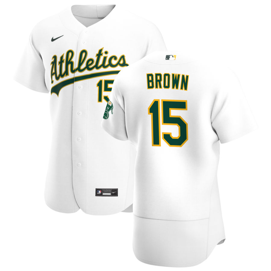Personalized Oakland Athletics #15 Seth Brown Men’s White Home 2020 Authentic Player MLB Jersey