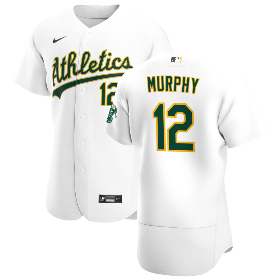 Personalized Oakland Athletics #12 Sean Murphy Men’s White Home 2020 Authentic Player MLB Jersey