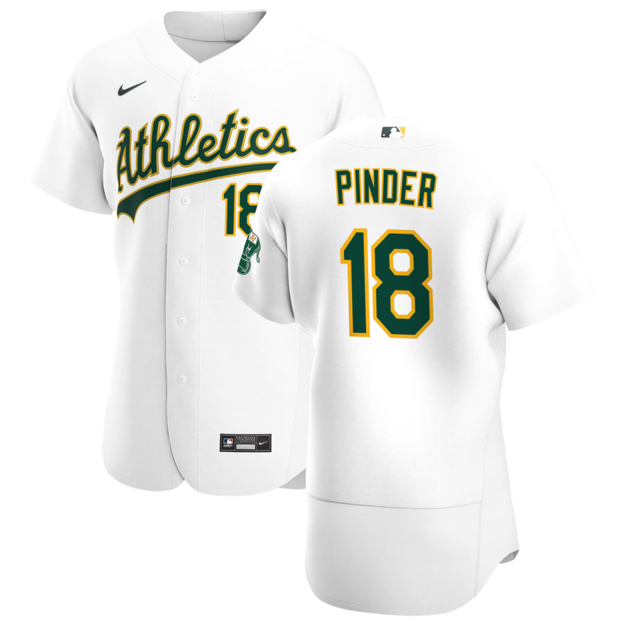 Personalized Oakland Athletics #18 Chad Pinder Men’s White Home 2020 Authentic Player MLB Jersey