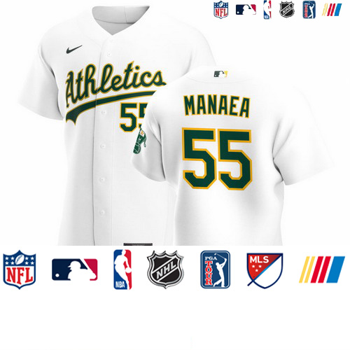 Personalized Oakland Athletics #55 Sean Manaea Men’s White Home 2020 Authentic Player MLB Jersey