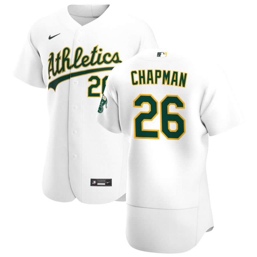 Personalized Oakland Athletics #26 Matt Chapman Men’s White Home 2020 Authentic Player MLB Jersey