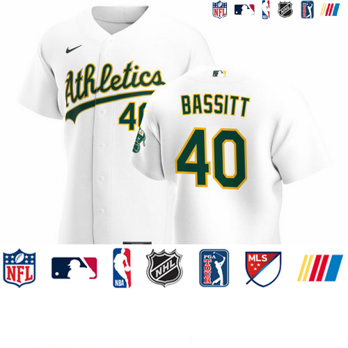 Personalized Oakland Athletics #40 Chris Bassitt Men’s White Home 2020 Authentic Player MLB Jersey