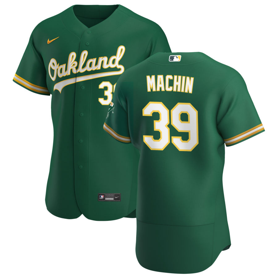 Personalized Oakland Athletics #39 Vimael Machin Men’s Kelly Green Alternate 2020 Authentic Player MLB Jersey