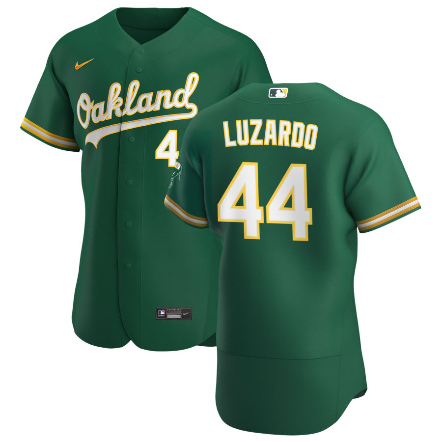 Personalized Oakland Athletics #44 Jesus Luzardo Men’s Kelly Green Alternate 2020 Authentic Player MLB Jersey