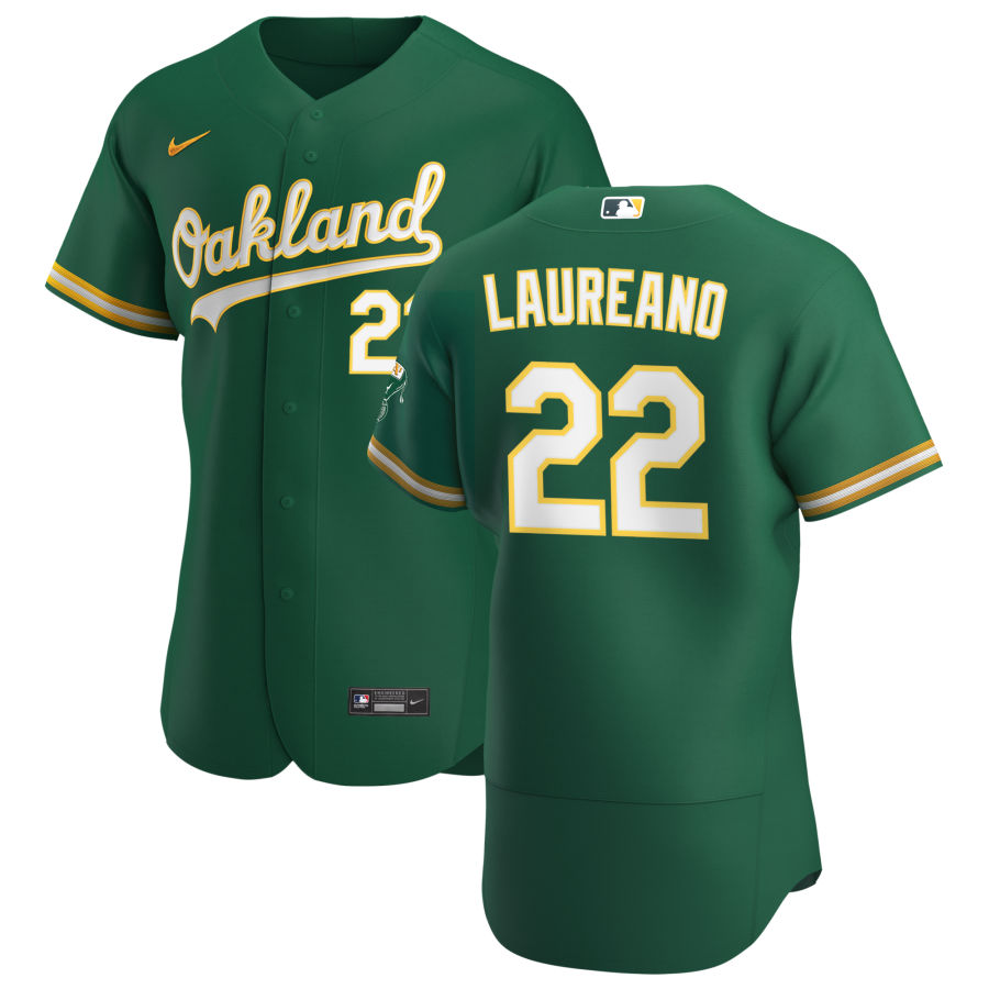Personalized Oakland Athletics #22 Ramon Laureano Men’s Kelly Green Alternate 2020 Authentic Player MLB Jersey
