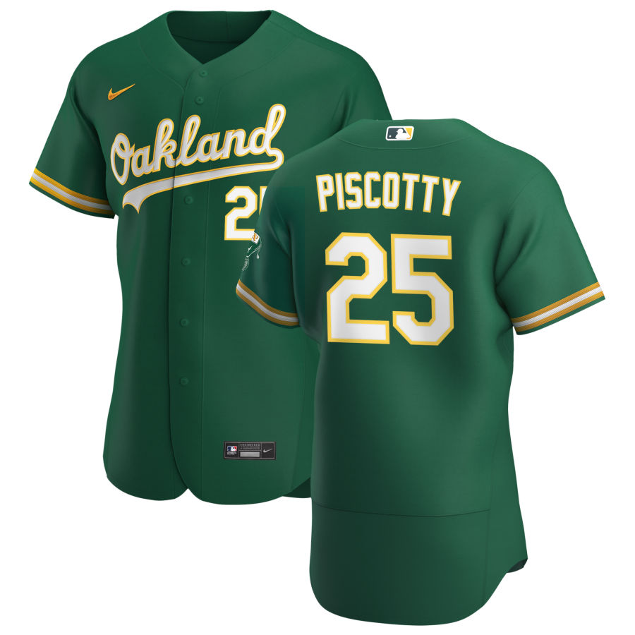 Personalized Oakland Athletics #25 Stephen Piscotty Men’s Kelly Green Alternate 2020 Authentic Player MLB Jersey