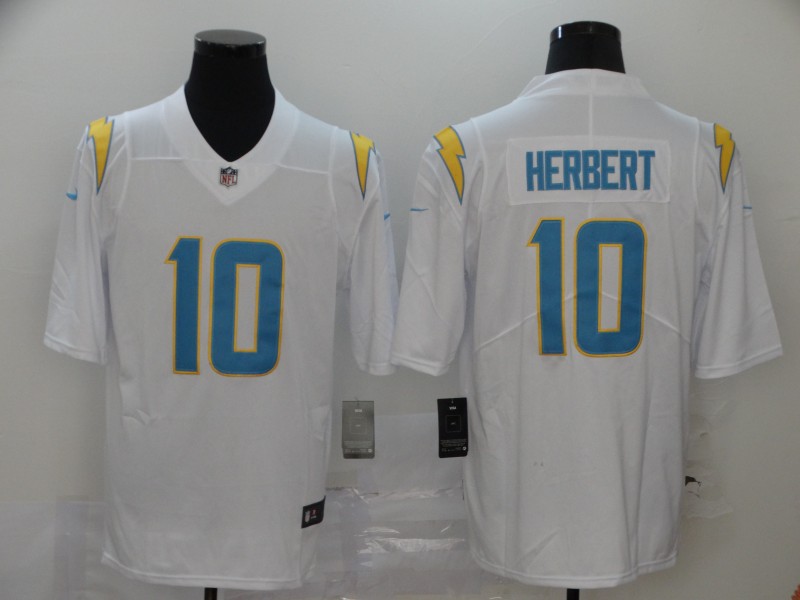 Personalized Chargers 10 Justin Herbert White 2020 Untouchable Limited Jersey