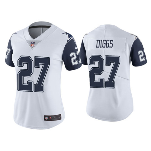 Personalized Women Dallas Cowboys #27 Trevon Diggs Color Rush Limited White Jersey