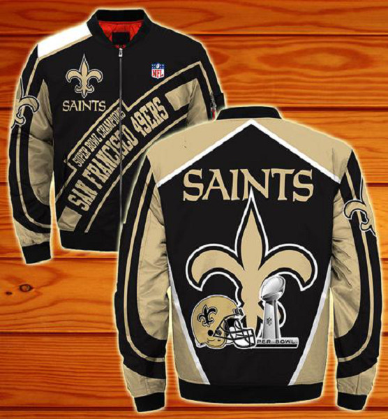 Personalized NFL New Orleans Saints Sublimated Fashion 3D Fullzip Jacket