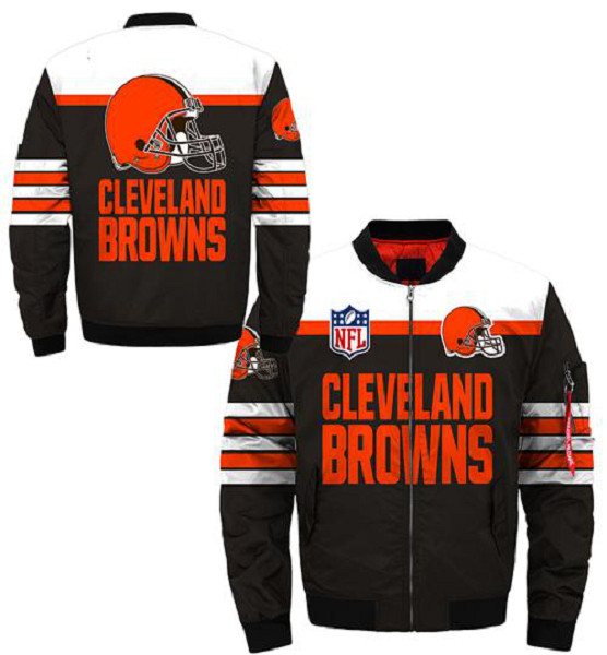 Personalized NFL Cleveland Browns Sublimated Fashion 3D Fullzip Jacket -2