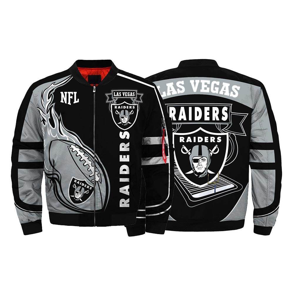 Personalized NFL Las Vegas Raiders Newest Bomber 3D Fullzip Jacket