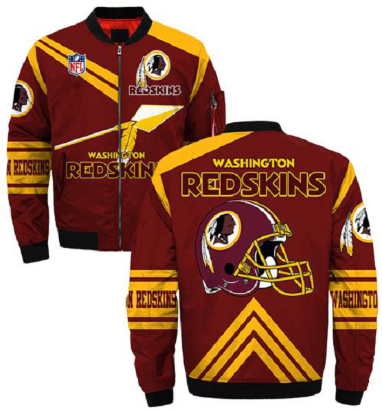 Personalized NFL Washington Redskins Sublimated Fashion 3D Fullzip Jacket