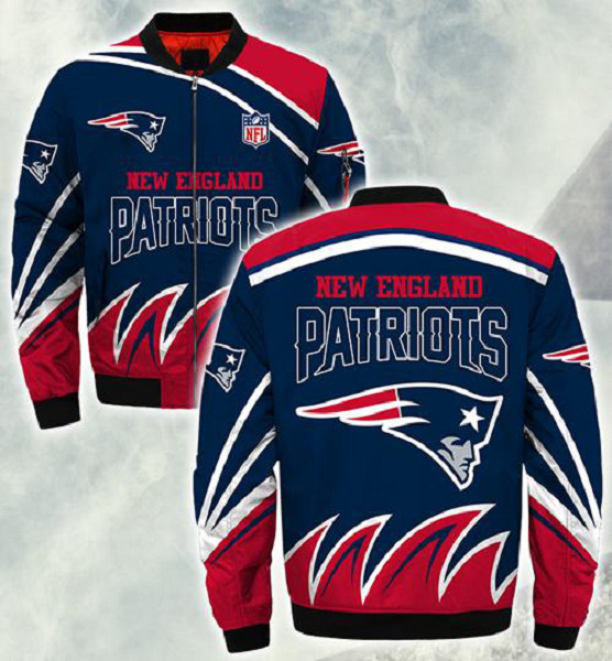 Personalized NFL New England Patriots Sublimated Fashion 3D Fullzip Jacket