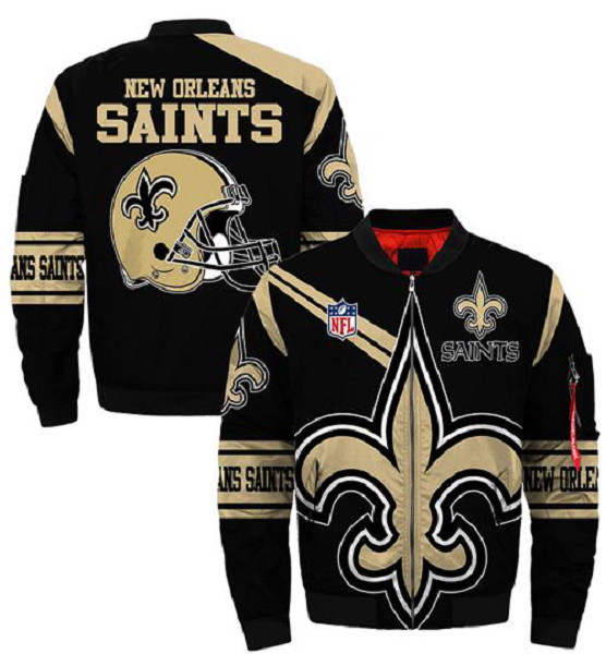 Personalized NFL New Orleans Saints Sublimated Fashion 3D Fullzip Jacket-2
