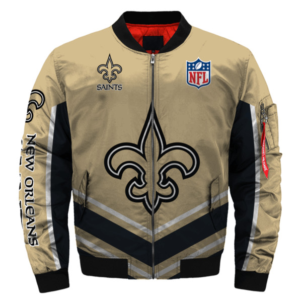 Personalized NFL New Orleans Saints Sublimated Fashion 3D Fullzip Jacket-3