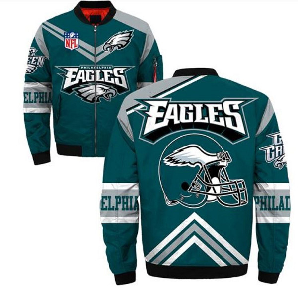 Personalized NFL Philadelphia Eagles Sublimated Fashion 3D Fullzip Jacket-2