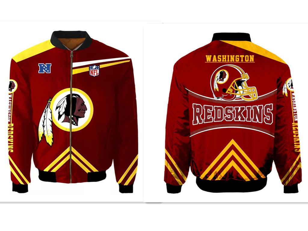 Personalized NFL Washington Redskins Sublimated Fashion 3D Fullzip Jacket-3