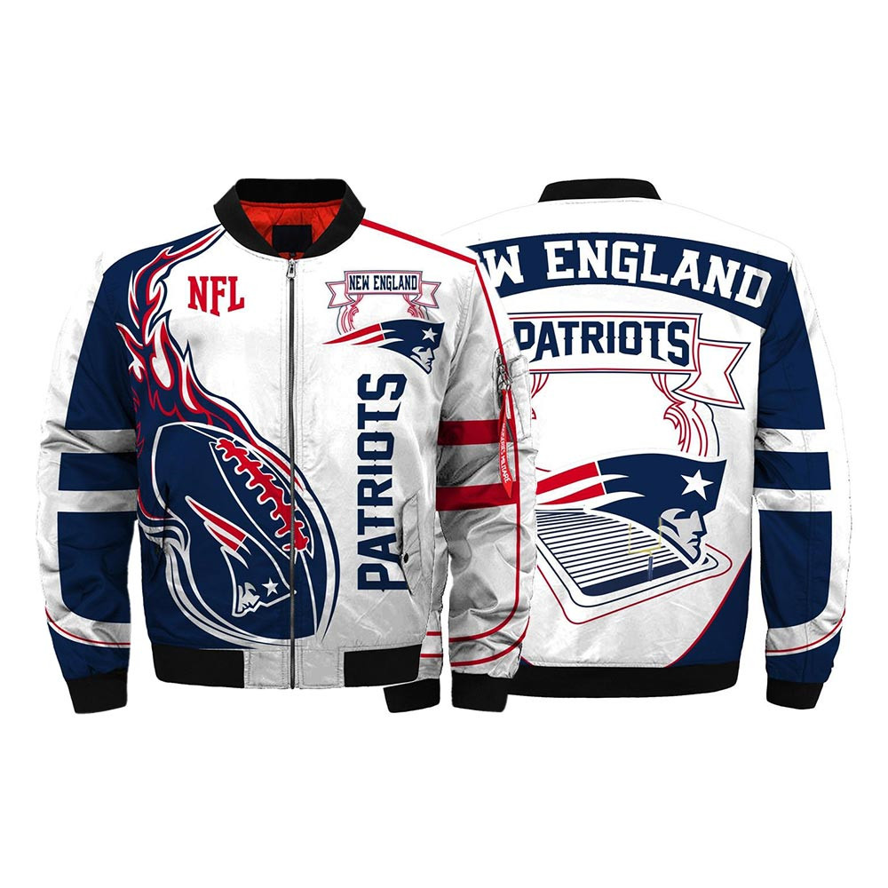 Personalized NFL New England Patriots Newest Bomber 3D Fullzip Jacket