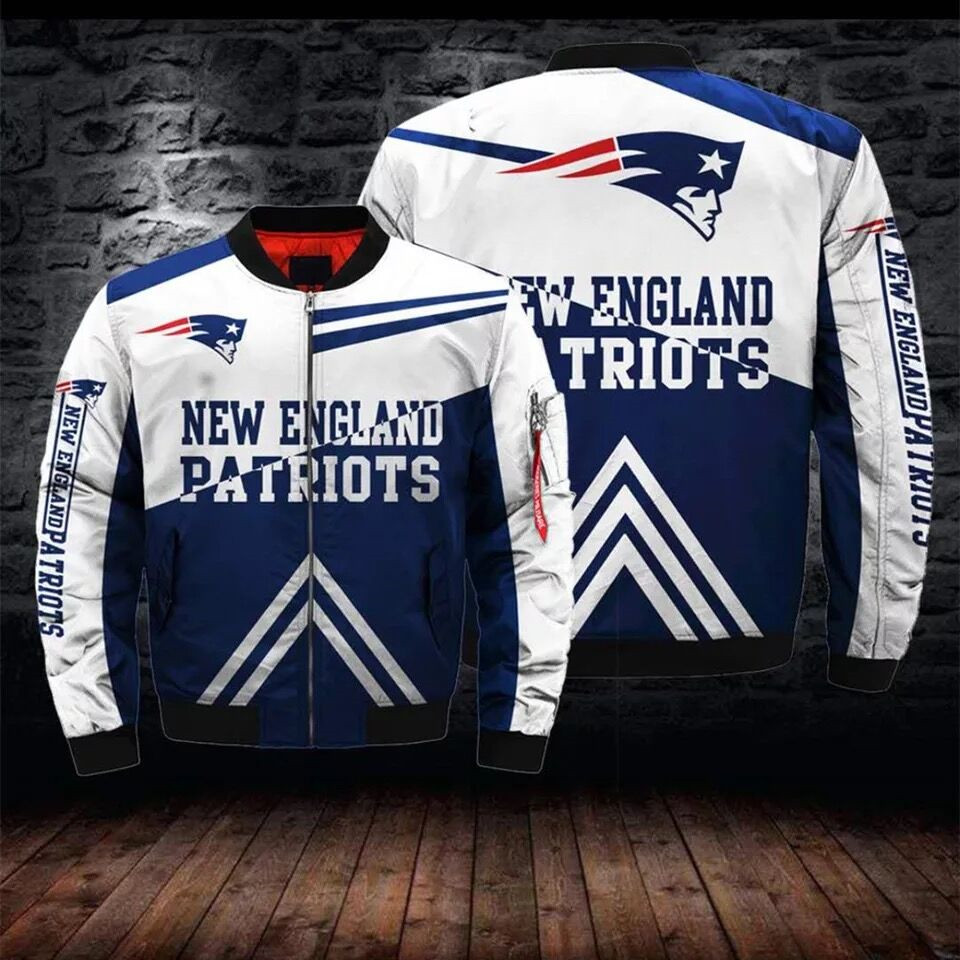 Personalized NFL New England Patriots Newest Bomber 3D Fullzip Jacket-5