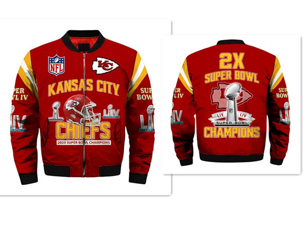 Personalized NFL Kansas City Chiefs Super Bowl Champions Sublimated Fashion 3D Fullzip Jacket