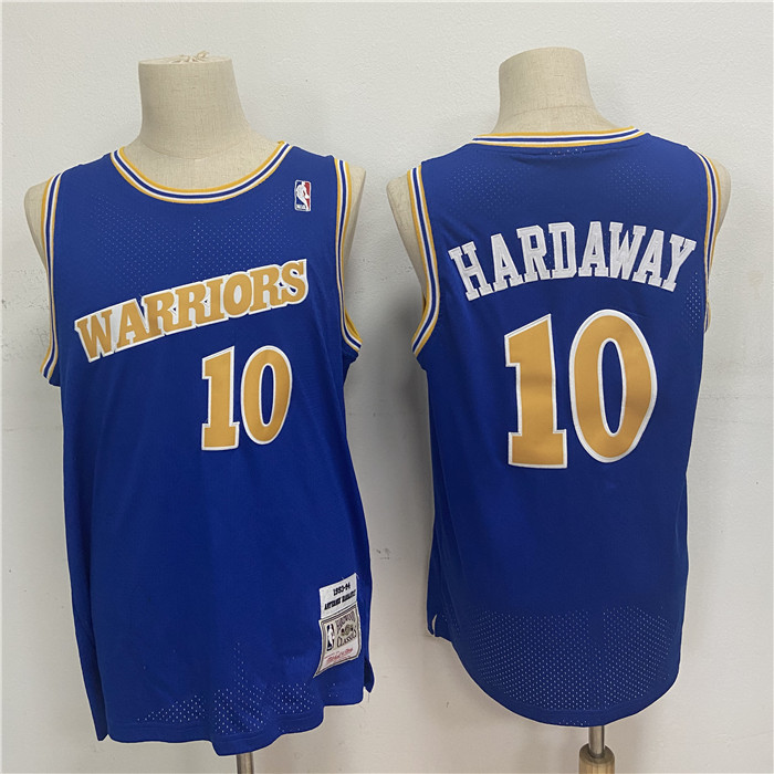 Personalized Warriors 10 Tim Hardaway Blue 1993-94 Hardwood Classics Jersey