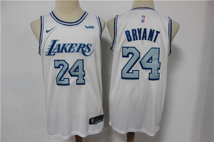 Personalized Lakers 24 Kobe Bryant White 2020-21 City Edition Swingman Jersey