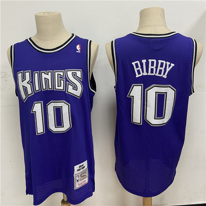 Personalized Kings 10 Mike Bibby Purple 2001-02 Hardwood Classics Jersey