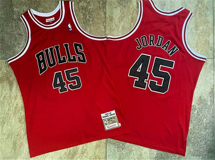 Personalized Bulls 45 Michael Jordan Red 1994-95 Hardwood Classics Jersey