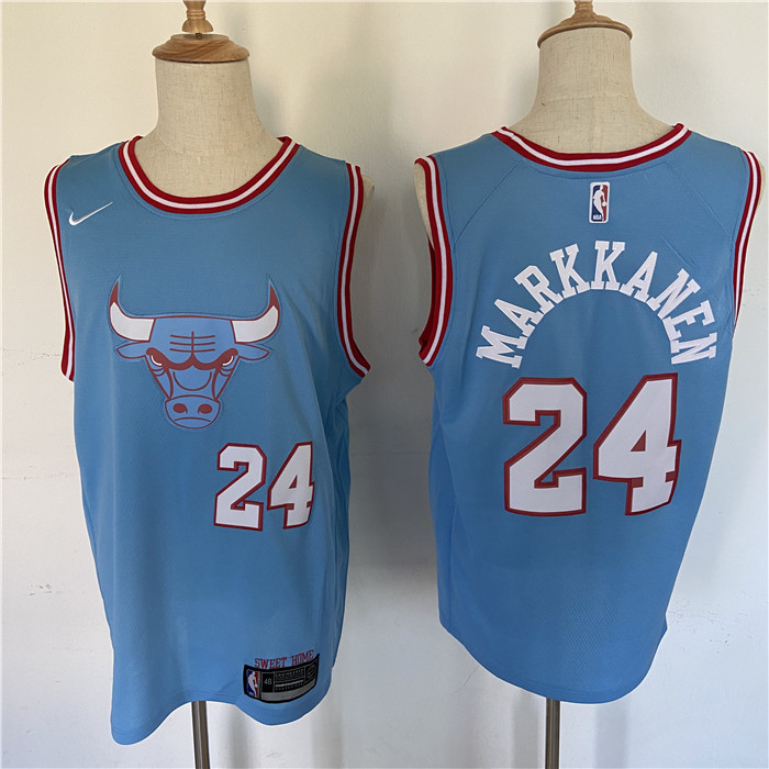 Personalized Bulls 24 Laur Markkanen Blue City Edition Swingman Jersey