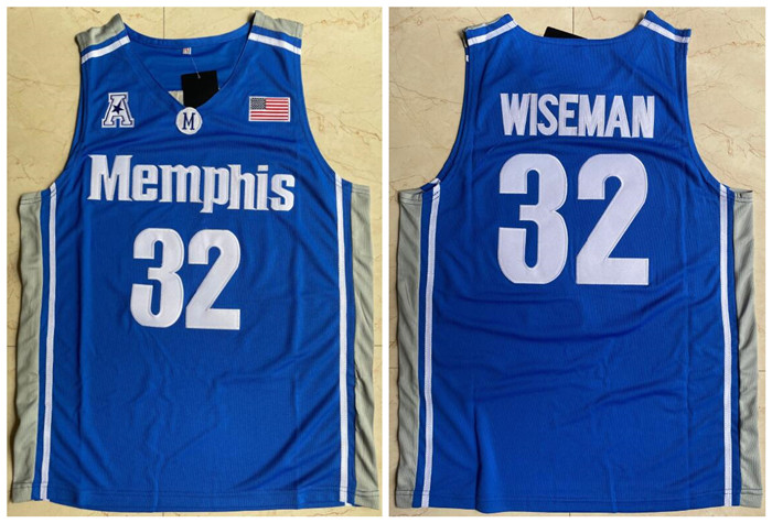 Personalized Memphis Tigers 32 James Wiseman Blue College Basketball Jersey