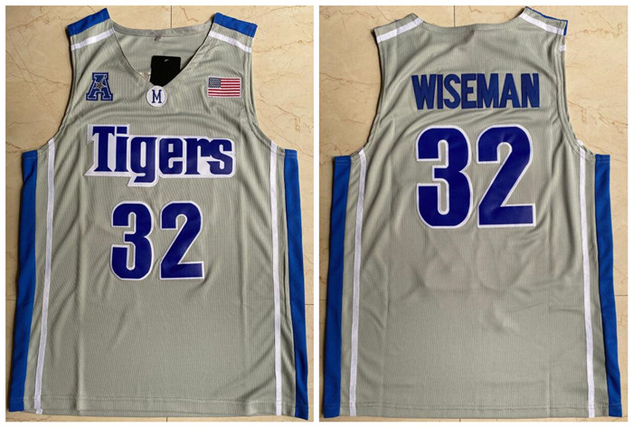 Personalized Memphis Tigers 32 James Wiseman Gray College Basketball Jersey