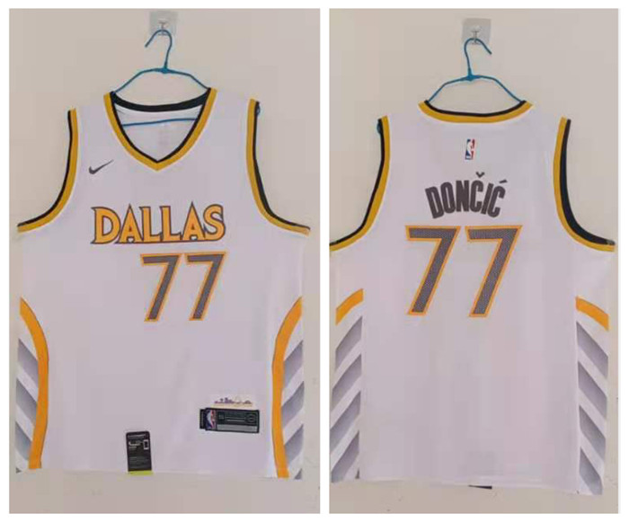 Personalized Mavericks 77 Luka Doncic White 2020-21 City Edition Swingman Jersey