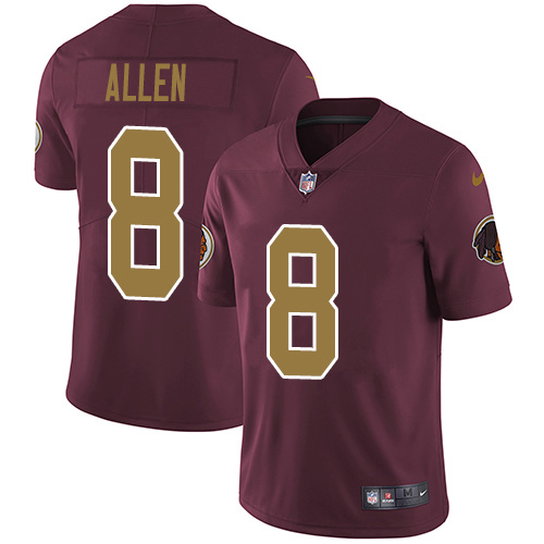 Personalized Redskins #8 Kyle Allen Burgundy Red Alternate Men’s Stitched NFL Untouchable Limited Jersey