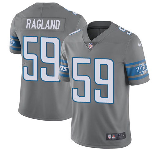 Personalized Lions #59 Reggie Ragland Gray Men’s Stitched NFL Limited Rush Jersey