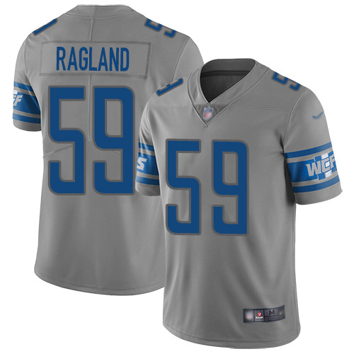 Personalized Lions #59 Reggie Ragland Gray Men’s Stitched NFL Limited Inverted Legend Jersey