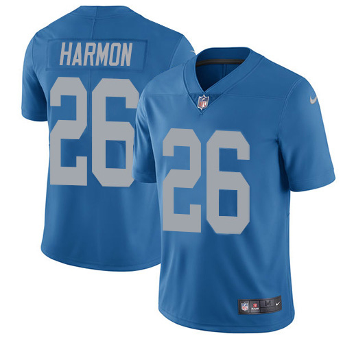 Personalized Lions #26 Duron Harmon Blue Throwback Men’s Stitched NFL Untouchable Limited Jersey