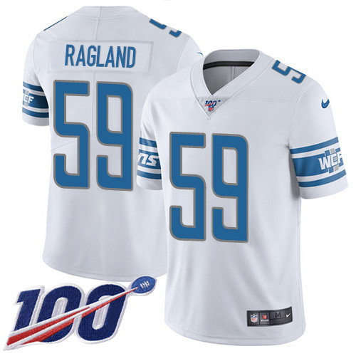 Personalized Lions #59 Reggie Ragland White Men’s Stitched NFL 100th Season Untouchable Limited Jersey