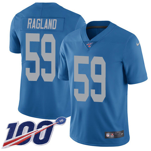 Personalized Lions #59 Reggie Ragland Blue Throwback Men’s Stitched NFL 100th Season Untouchable Limited Jersey