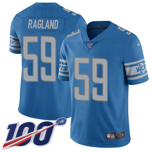 Personalized Lions #59 Reggie Ragland Blue Team Color Men’s Stitched NFL 100th Season Untouchable Limited Jersey