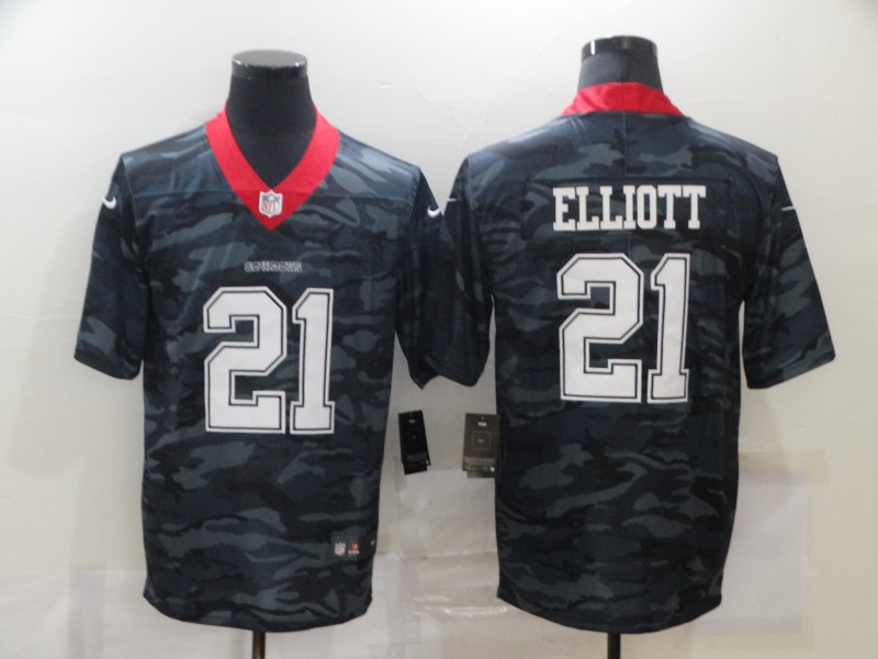 Personalized Cowboys 21 Ezekiel Elliott Black Camo Limited Jersey