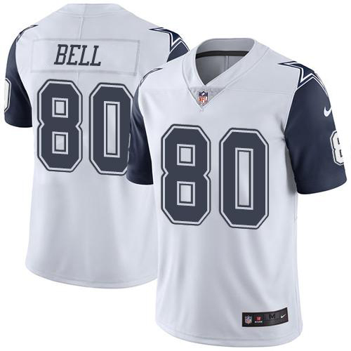 Personalized Cowboys #80 Blake Bell White Men’s Stitched NFL Limited Rush Jersey