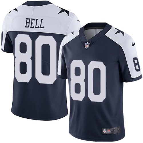 Personalized Cowboys #80 Blake Bell Navy Blue Thanksgiving Men’s Stitched NFL Untouchable Limited Throwback Jersey