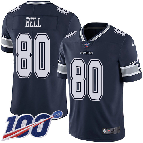 Personalized Cowboys #80 Blake Bell Navy Blue Team Color Men’s Stitched NFL 100th Season Untouchable Limited Jersey