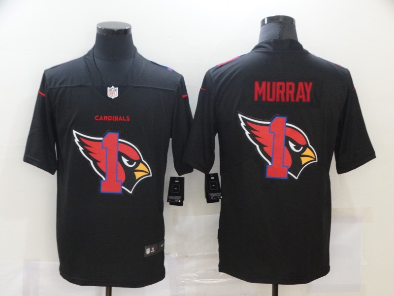 Personalized Cardinals 1 Kyler Murray Black Shadow Logo Limited Jersey