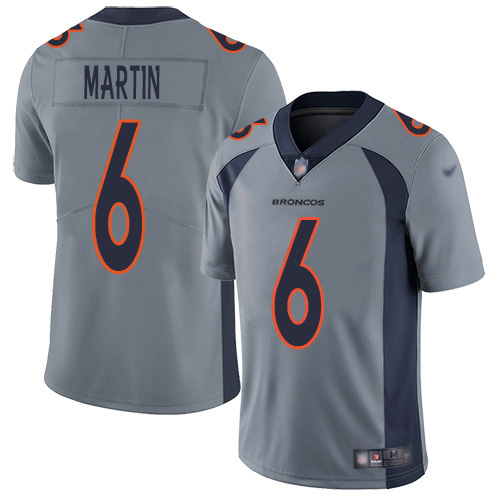 Personalized Broncos #6 Sam Martin Gray Men’s Stitched NFL Limited Inverted Legend Jersey