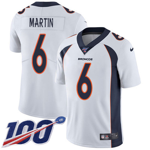Personalized Broncos #6 Sam Martin White Men’s Stitched NFL 100th Season Untouchable Limited Jersey