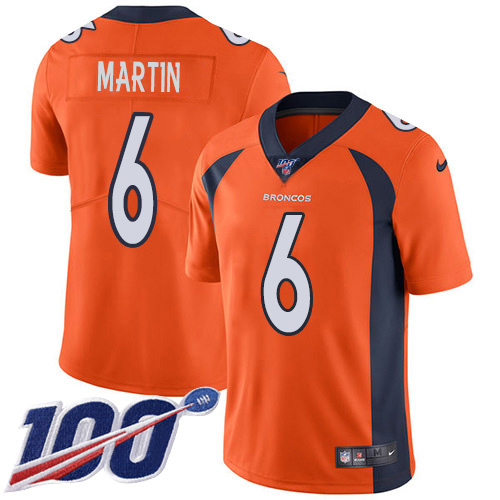 Personalized Broncos #6 Sam Martin Orange Team Color Men’s Stitched NFL 100th Season Untouchable Limited Jersey