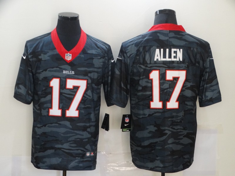 Personalized Bills 17 Josh Allen Black Camo Limited Jersey