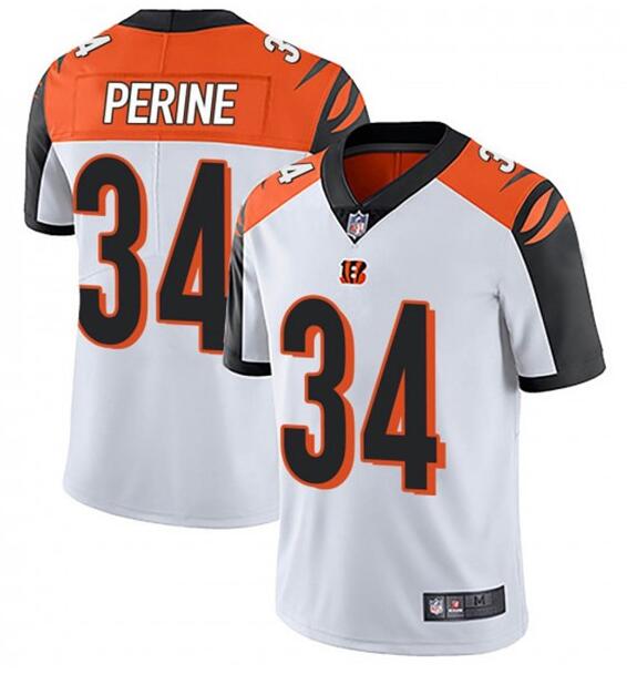 Personalized Bengals 34 Samaje Perine White Untouchable Limited Jersey