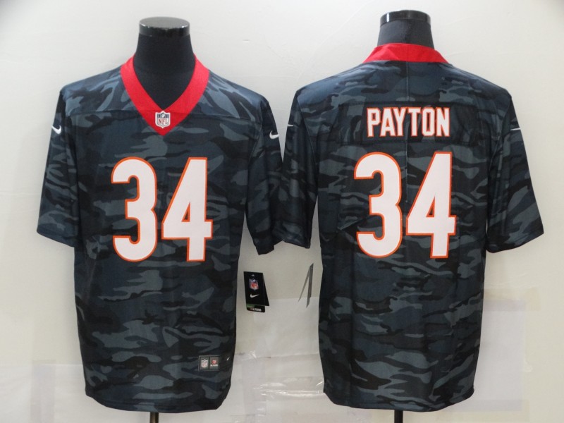 Personalized Bears 34 Walter Payton Black Camo Limited Jersey